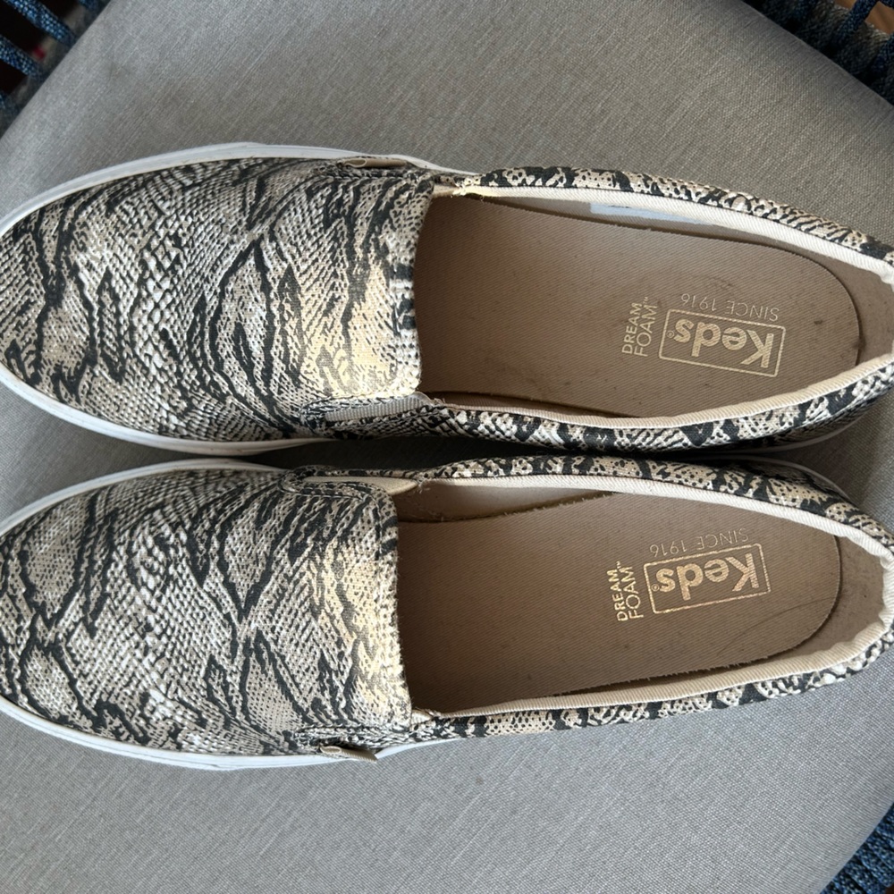 Keds  Snake print slip ons size 11